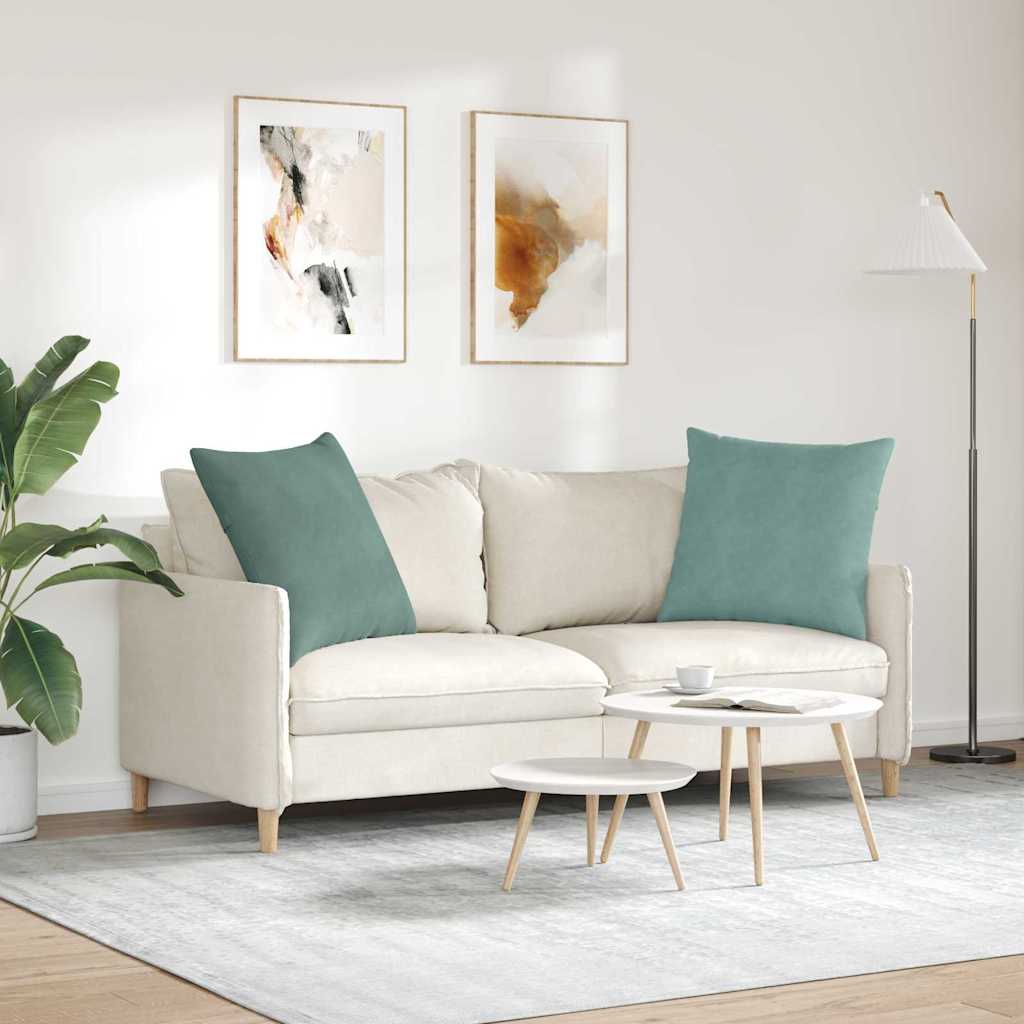 Cuscini da Divano 2 pcs Verde Mare 60 x 60 cm Tessuto in Cords | homemem39