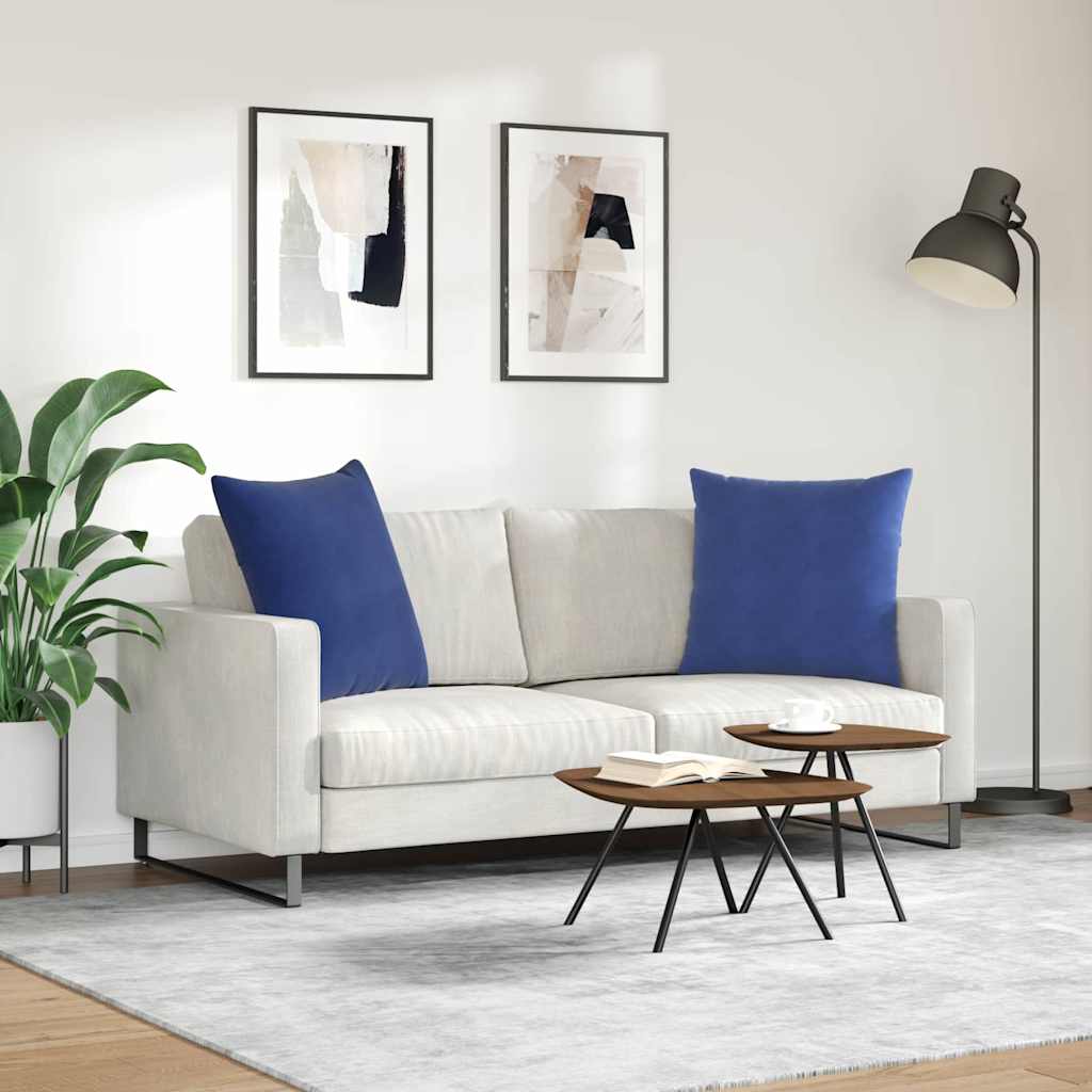 Cuscini da Divano 2 pcs Blu Polizia 60 x 60 cm Tessuto in Cords | homemem39