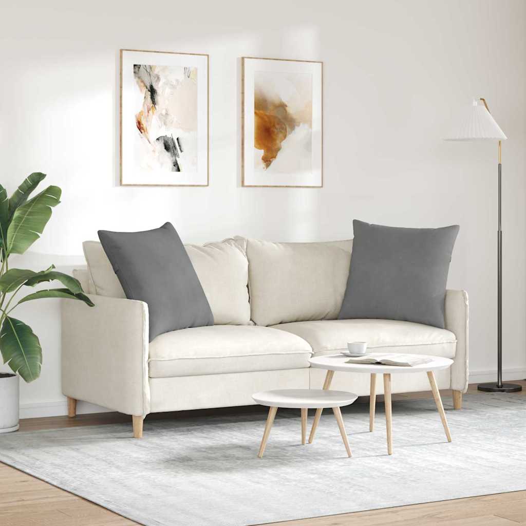 Cuscini da Divano 2 pcs Grigio scuro 60 x 60 cm Tessuto | homemem39