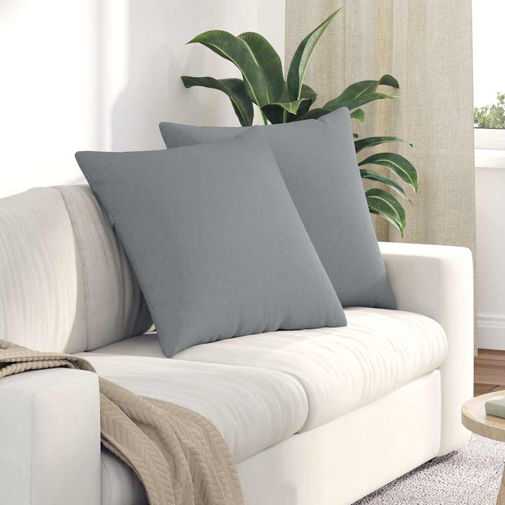 Cuscini da Divano 2 pcs Grigio chiaro 80 x 80 cm Tessuto | homemem39