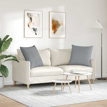 Cuscini da Divano 2 pcs Grigio chiaro 80 x 80 cm Tessuto | homemem39