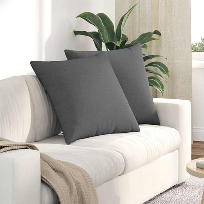 Cuscini da Divano 2 pcs Grigio scuro 80 x 80 cm Tessuto | homemem39