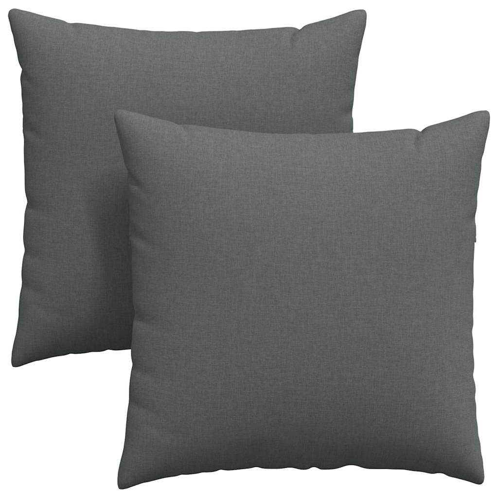 Cuscini da Divano 2 pcs Grigio scuro 80 x 80 cm Tessuto | homemem39