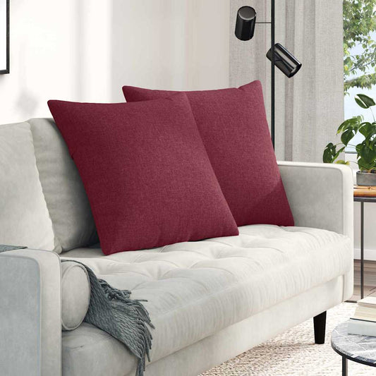 Cuscini da Divano 2 pcs Rosso Vino 80 x 80 cm Tessuto