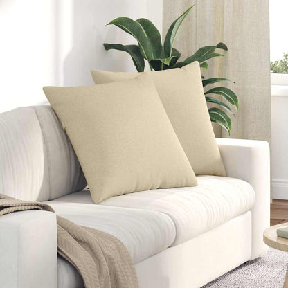 Cuscini da Divano 2 pcs Crema 80 x 80 cm Tessuto | homemem39