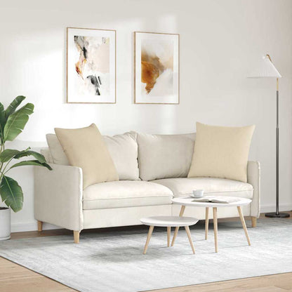 Cuscini da Divano 2 pcs Crema 80 x 80 cm Tessuto | homemem39