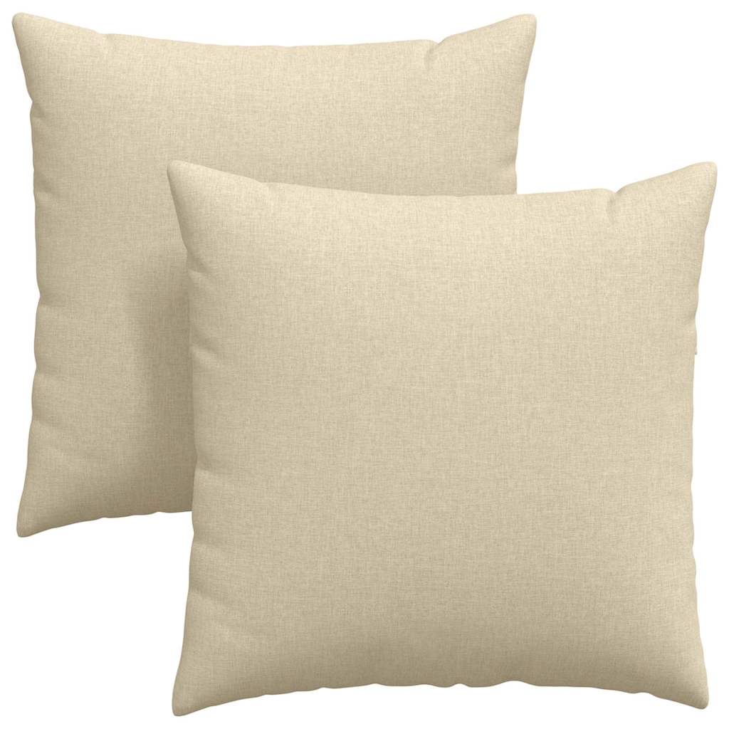 Cuscini da Divano 2 pcs Crema 80 x 80 cm Tessuto | homemem39