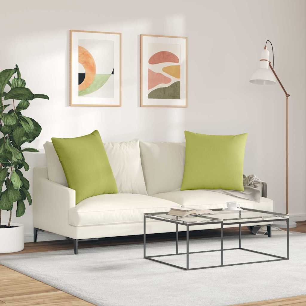 Cuscini da Divano 2 pcs Verde chiaro 80 x 80 cm Tessuto | homemem39