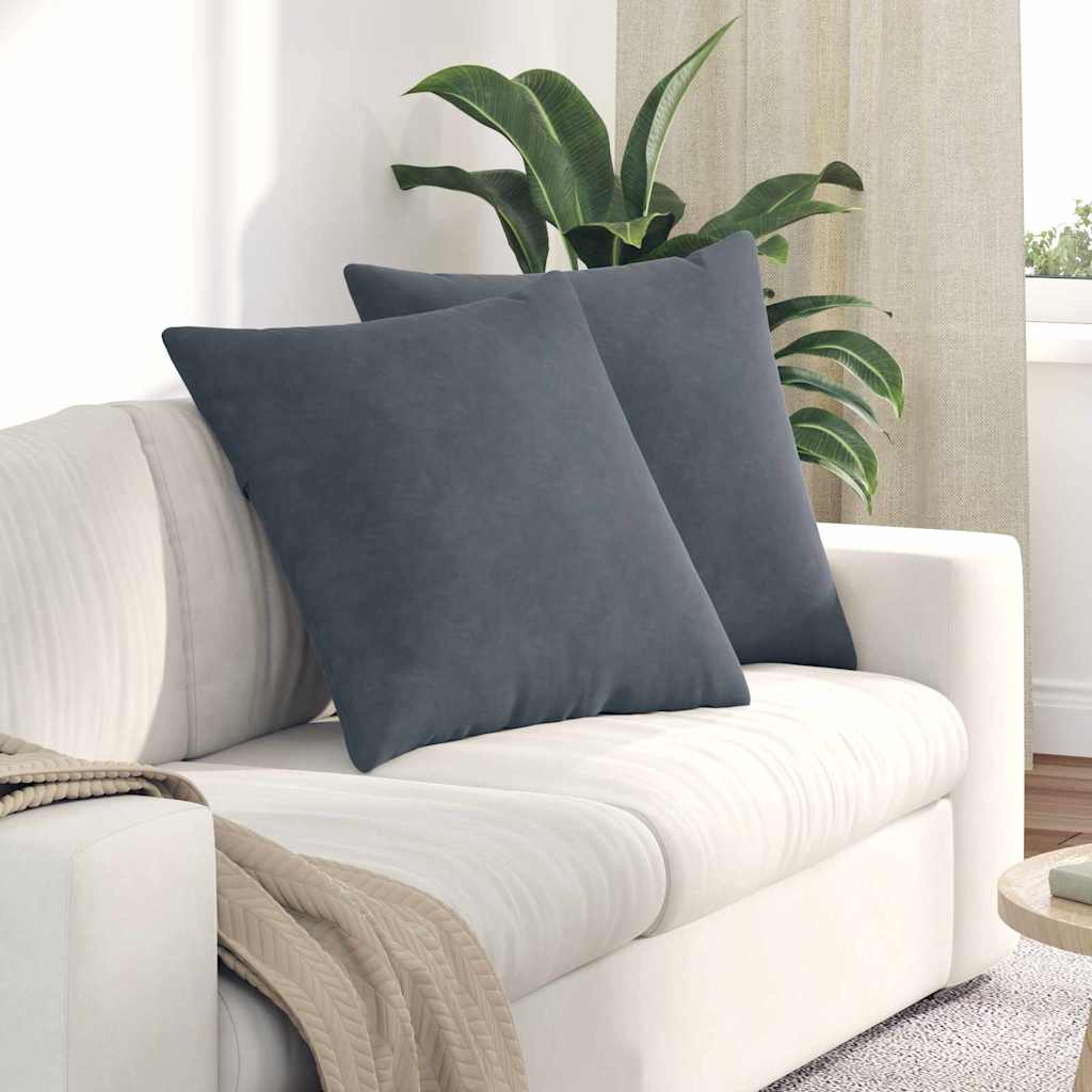 Cuscini da Divano 2 pcs Grigio scuro 80 x 80 cm | homemem39