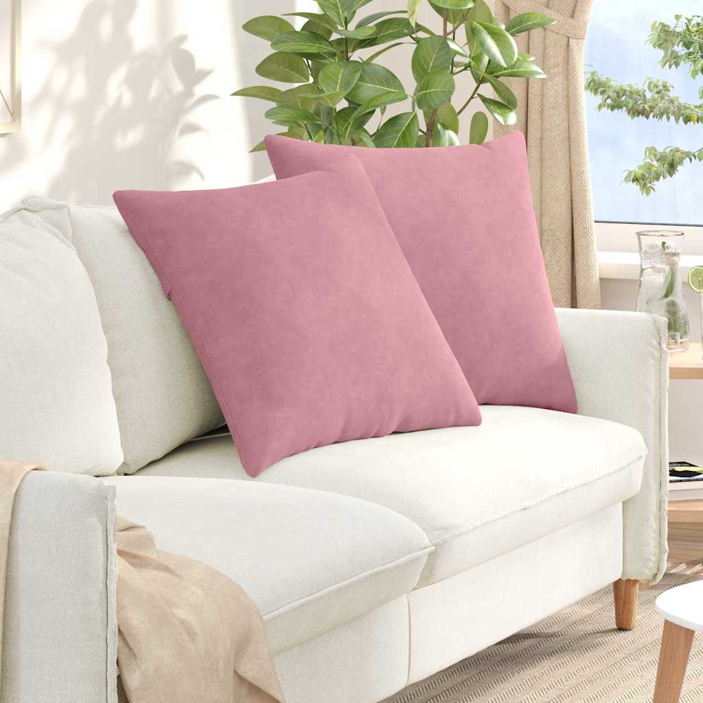 Cuscini da Divano 2 pcs Rosa 80 x 80 cm Tessuto in Cords | homemem39