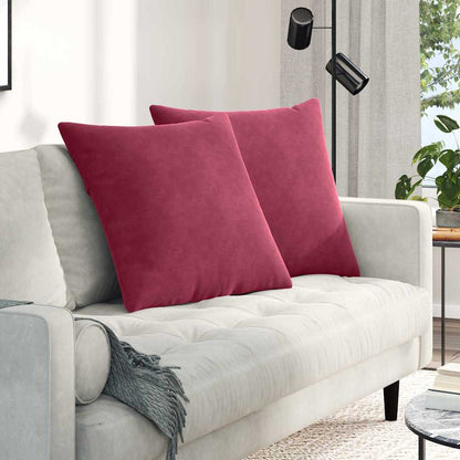 Cuscini da Divano 2 pcs Rosso Vino 80 x 80 cm Tessuto in Cords | homemem39