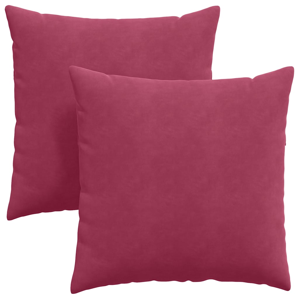 Cuscini da Divano 2 pcs Rosso Vino 80 x 80 cm Tessuto in Cords | homemem39