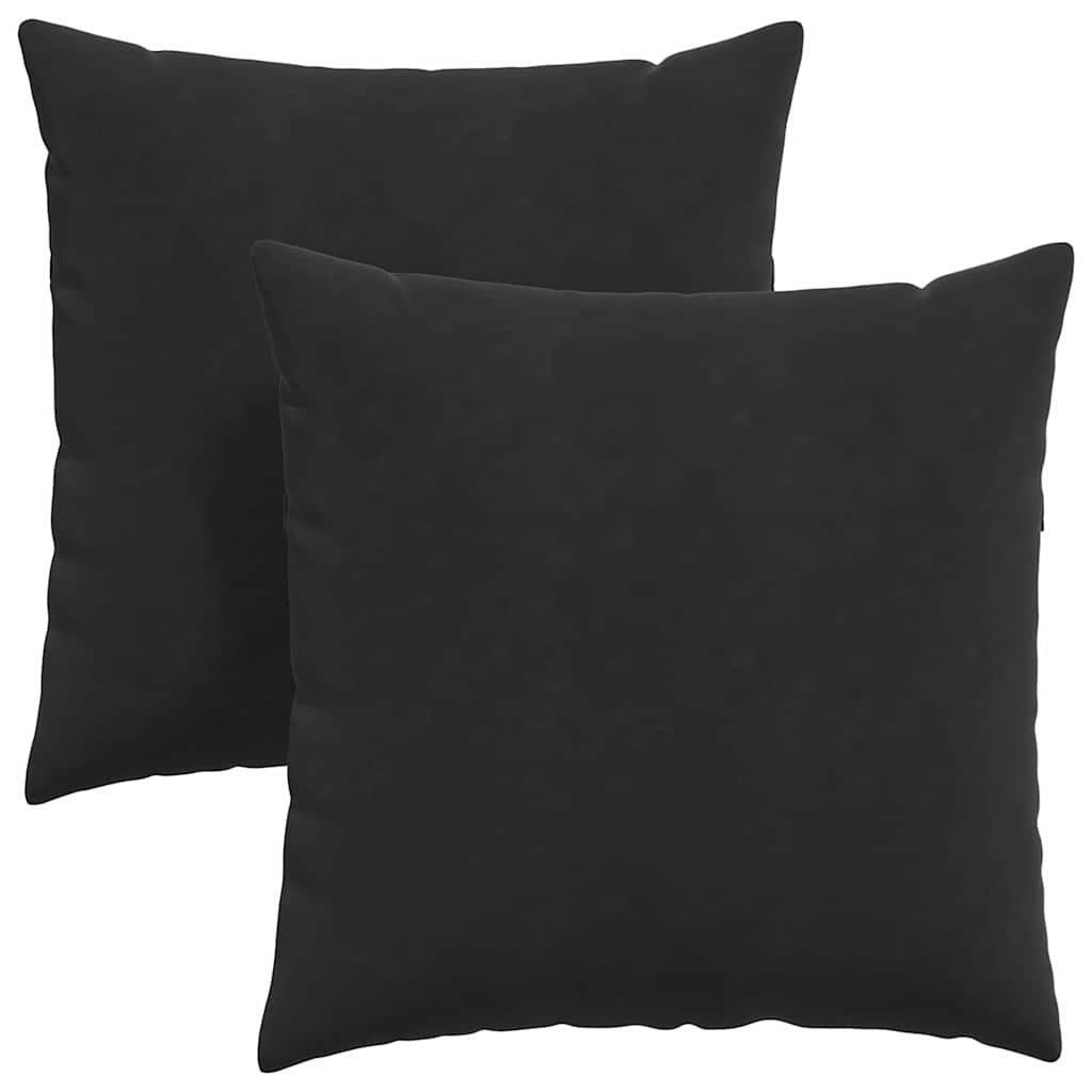 Cuscini da Divano 2 pcs Nero 80 x 80 cm Tessuto in Cords | homemem39