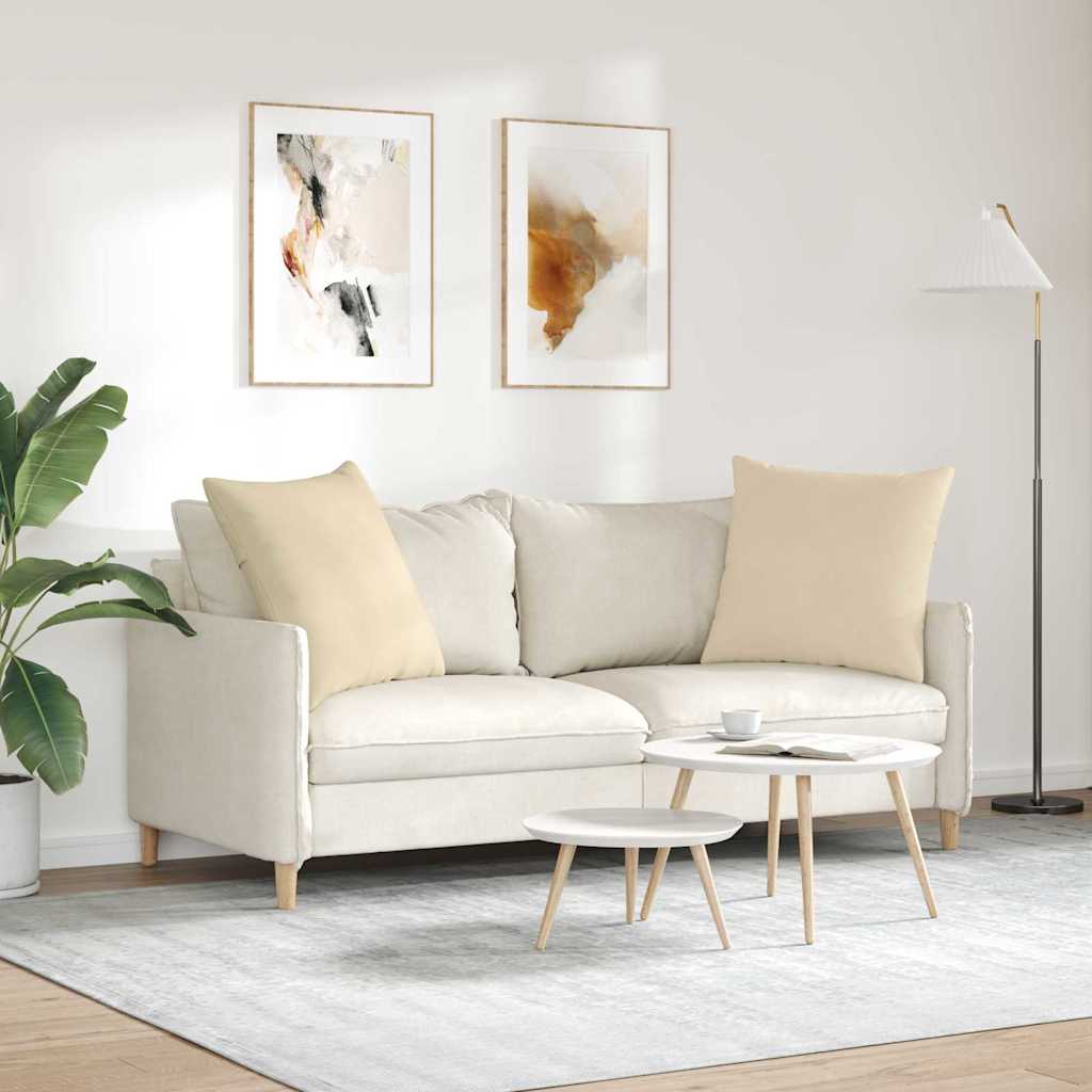 Cuscini da Divano 2 pcs Crema 80 x 80 cm Tessuto | homemem39