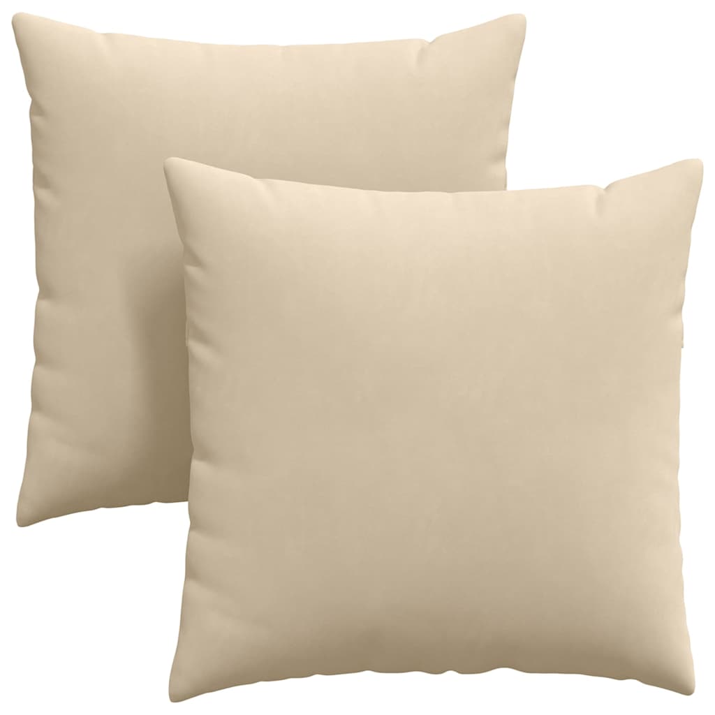 Cuscini da Divano 2 pcs Crema 80 x 80 cm Tessuto | homemem39