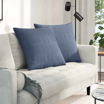 Cuscini da Divano 2 pcs Blu 80 x 80 cm Tessuto in Cords | homemem39