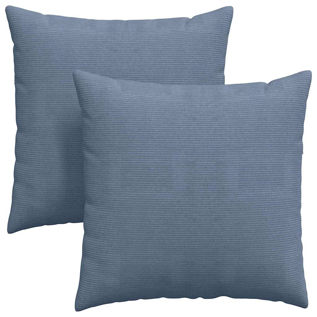 Cuscini da Divano 2 pcs Blu 80 x 80 cm Tessuto in Cords | homemem39