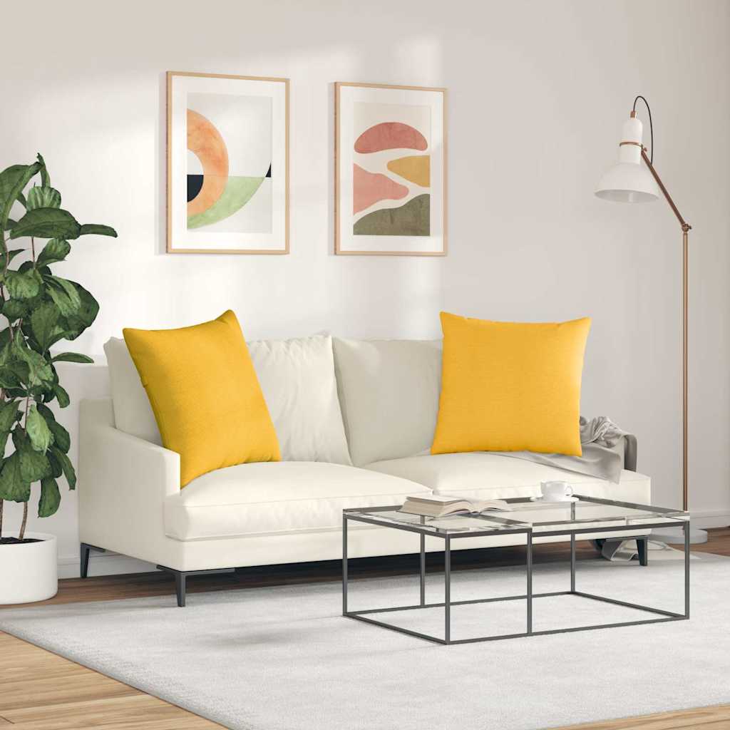 Cuscini da Divano 2 pcs Giallo Chiaro 80 x 80 cm | homemem39