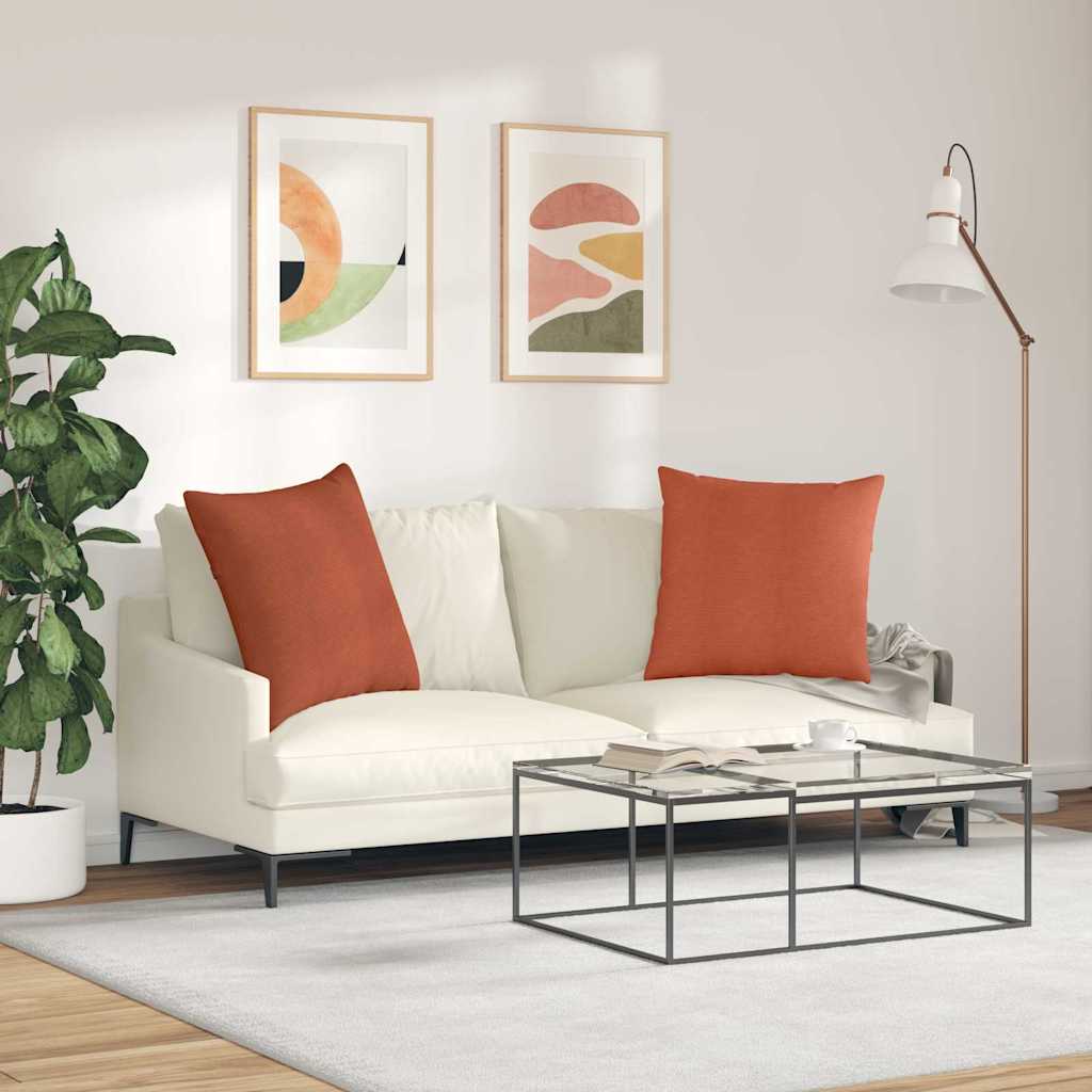 Cuscini da Divano 2 pcs Rosso Arancio 80 x 80 cm | homemem39