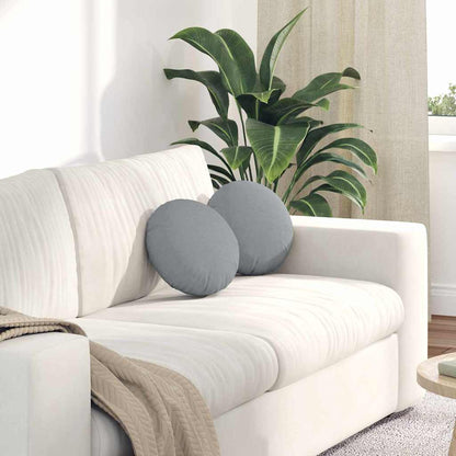 Cuscini per Seduta 2 pcs Grigio chiaro Ø30 x 13 cm Tessuto | homemem39