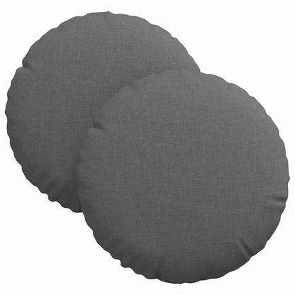 Cuscini per Seduta 2 pcs Grigio scuro Ø30 x 13 cm Tessuto