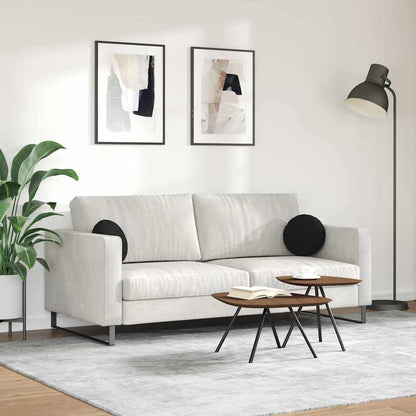 Cuscini per Seduta 2 pcs Nero Ø30 x 13 cm Tessuto | homemem39