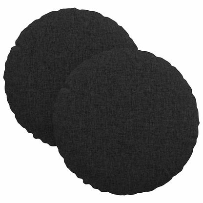 Cuscini per Seduta 2 pcs Nero Ø30 x 13 cm Tessuto