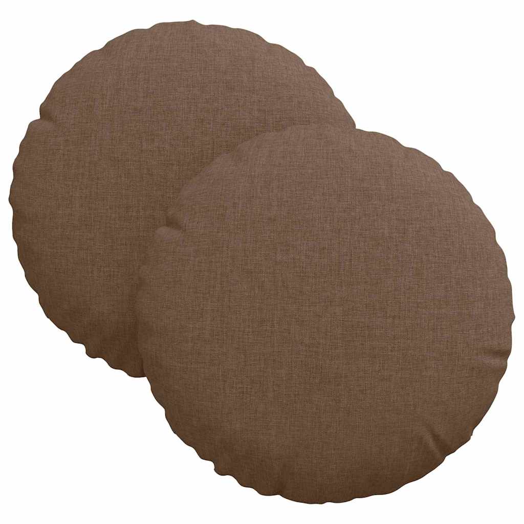 Cuscini per Seduta 2 pcs Marrone Ø30 x 13 cm Tessuto | homemem39