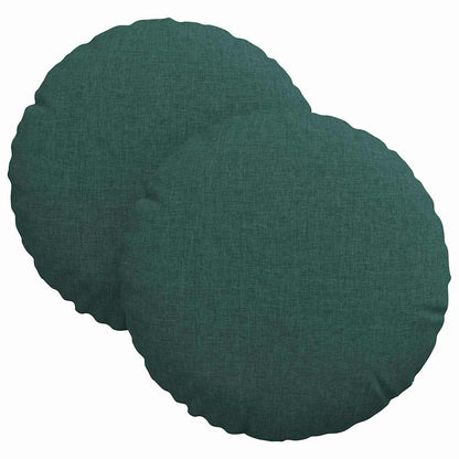 Cuscini per Seduta 2 pcs Verde Scuro Ø30 x 13 cm Tessuto