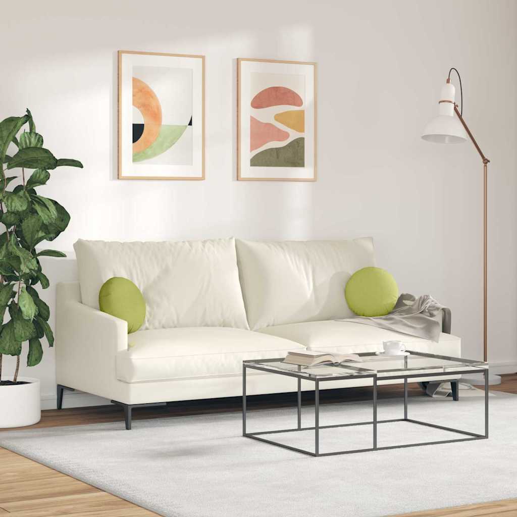 Cuscini per Seduta 2 pcs Verde chiaro Ø30 x 13 cm Tessuto | homemem39