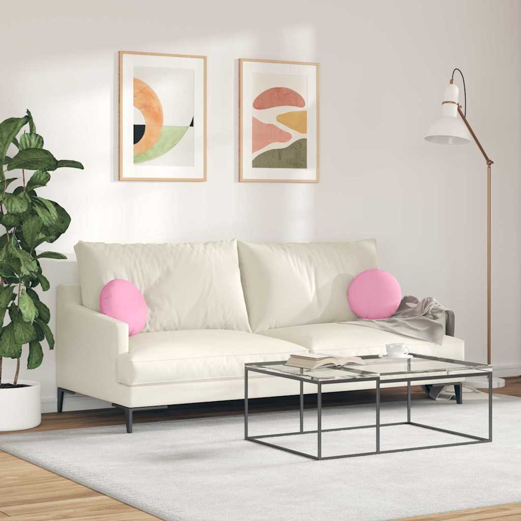 Cuscini per Seduta 2 pcs Rosa Ø30 x 13 cm Tessuto | homemem39
