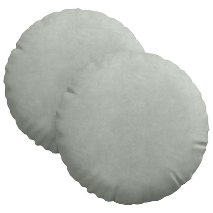 Cuscini per Seduta 2 pcs Grigio chiaro Ø30 x 13 cm Velluto