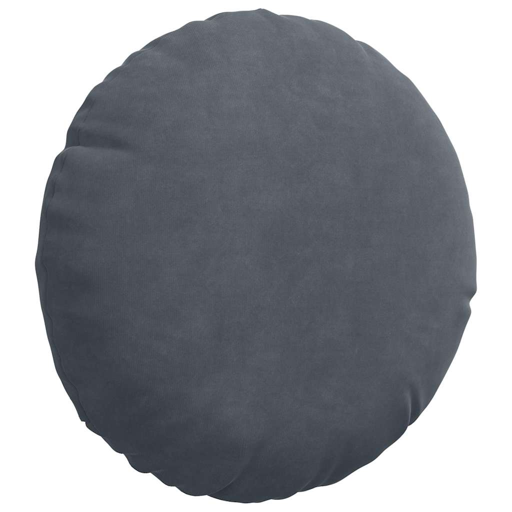 Cuscini per Seduta 2 pcs Grigio scuro Ø30 x 13 cm Velluto
