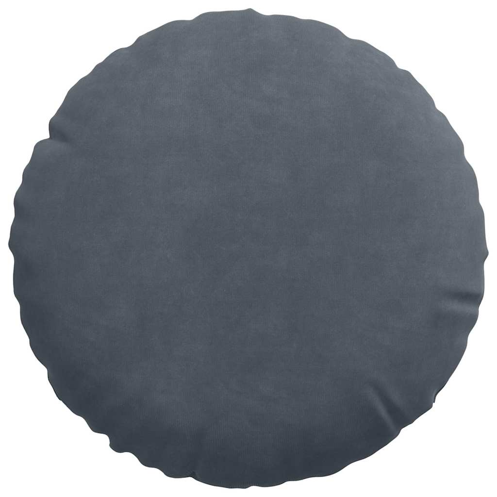 Cuscini per Seduta 2 pcs Grigio scuro Ø30 x 13 cm Velluto