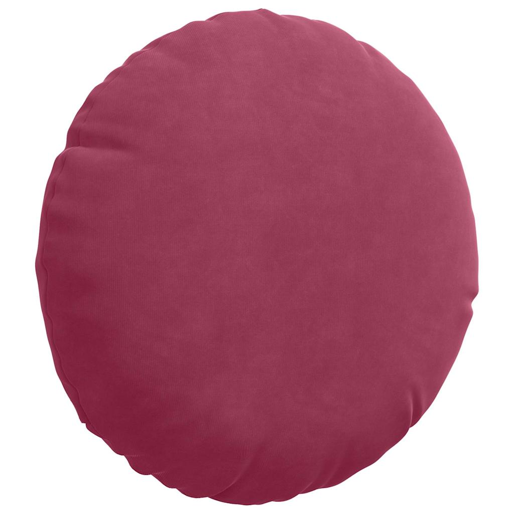 Cuscini per Seduta 2 pcs Rosso Vino Ø30 x 13 cm Velluto | homemem39