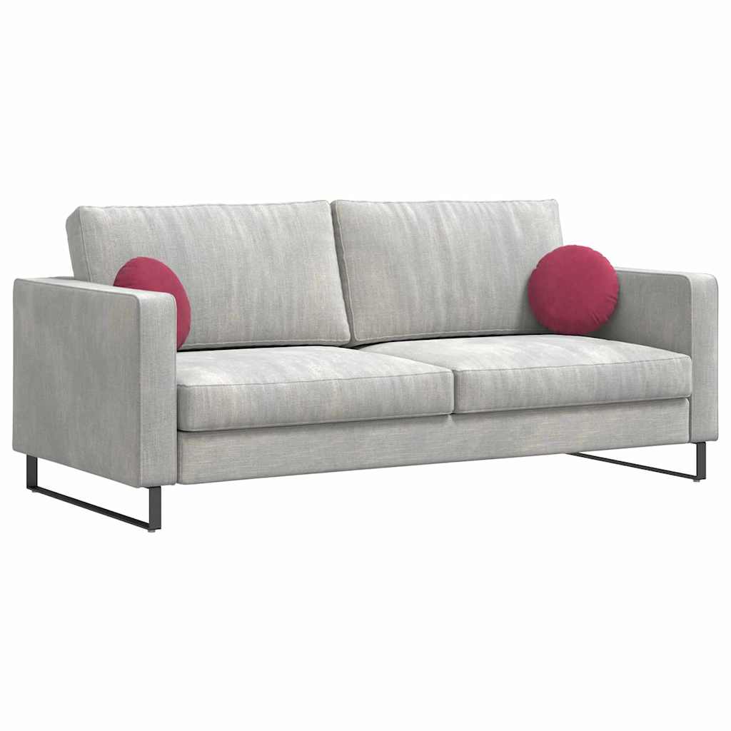 Cuscini per Seduta 2 pcs Rosso Vino Ø30 x 13 cm Velluto | homemem39