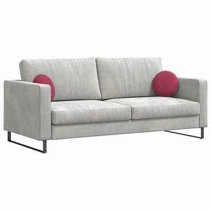 Cuscini per Seduta 2 pcs Rosso Vino Ø30 x 13 cm Velluto