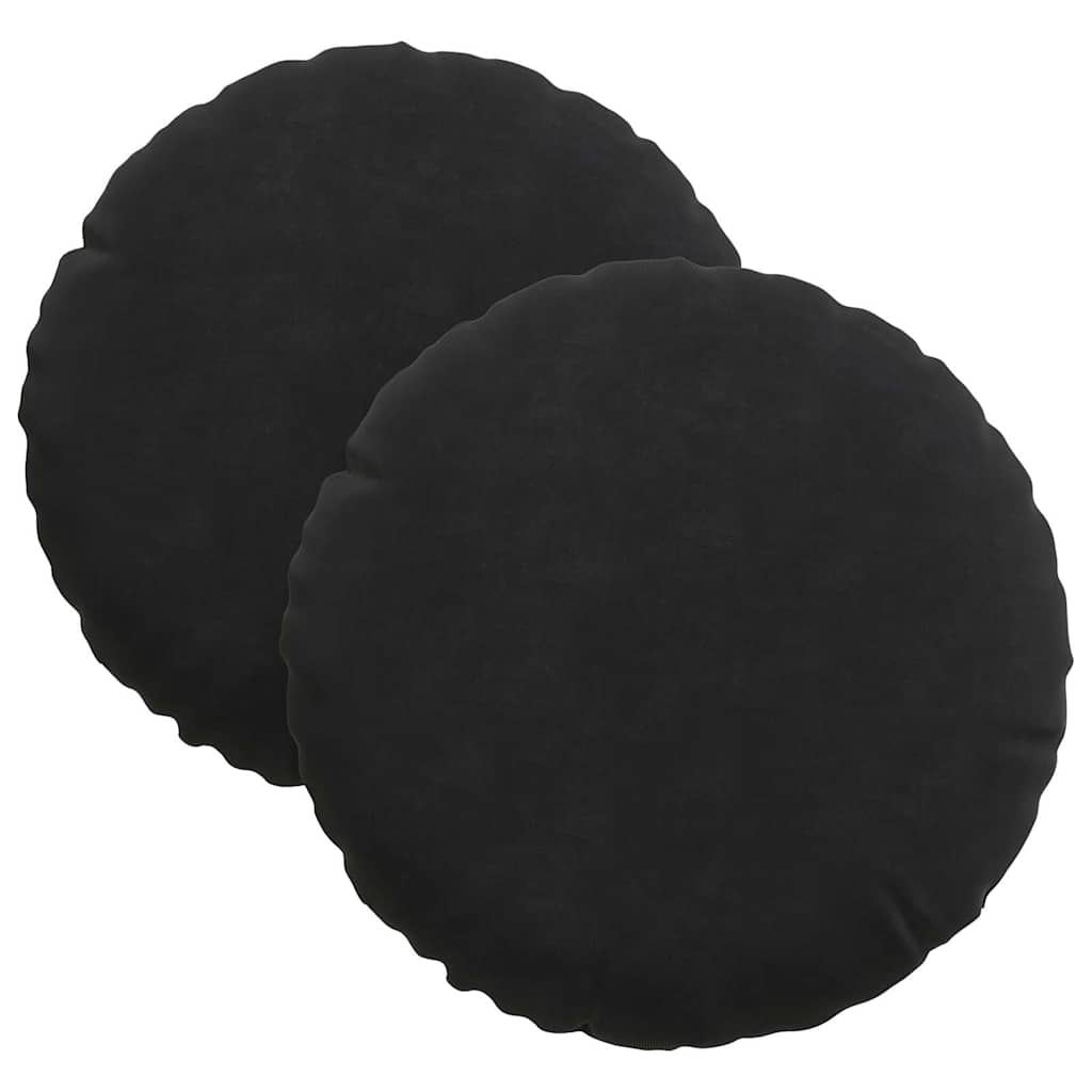 Cuscini per Seduta 2 pcs Nero Ø30 x 13 cm Velluto | homemem39
