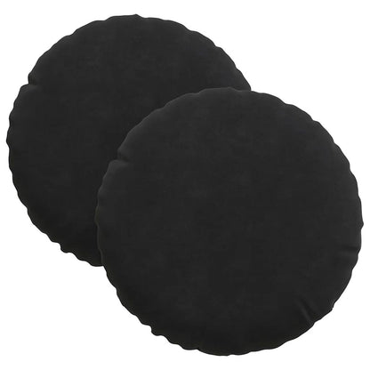 Cuscini per Seduta 2 pcs Nero Ø30 x 13 cm Velluto | homemem39