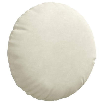 Cuscini per Seduta 2 pcs Crema Ø30 x 13 cm Velluto