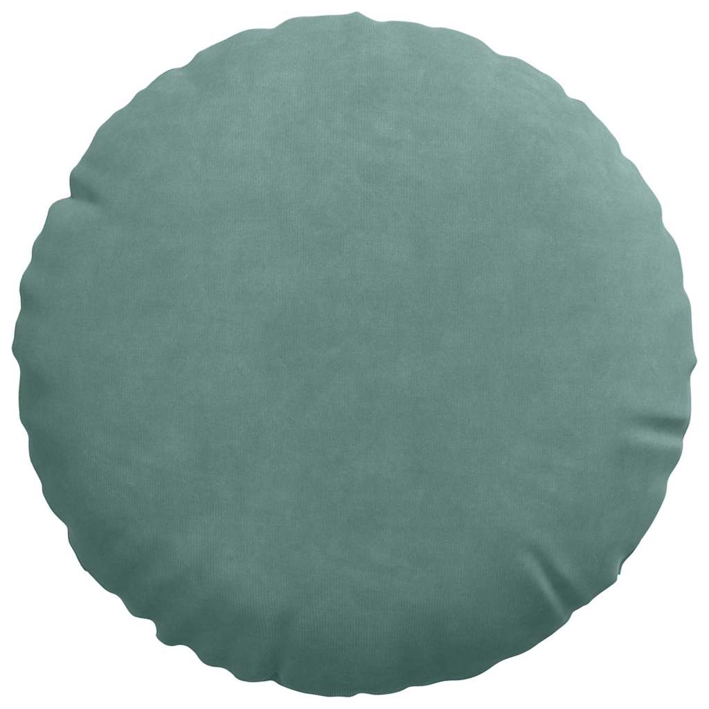 Cuscini per Seduta 2 pcs Verde Mare Ø30 x 13 cm Velluto