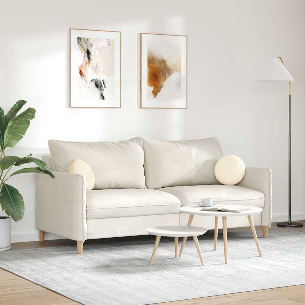 Cuscini per Seduta 2 pcs Crema Ø30 x 13 cm Tessuto in Cords | homemem39