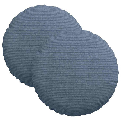 Cuscini per Seduta 2 pcs Blu Ø30 x 13 cm Tessuto in Cords