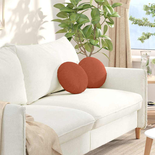Cuscini per Seduta 2 pcs Rosso Arancio Ø30 x 13 cm | homemem39