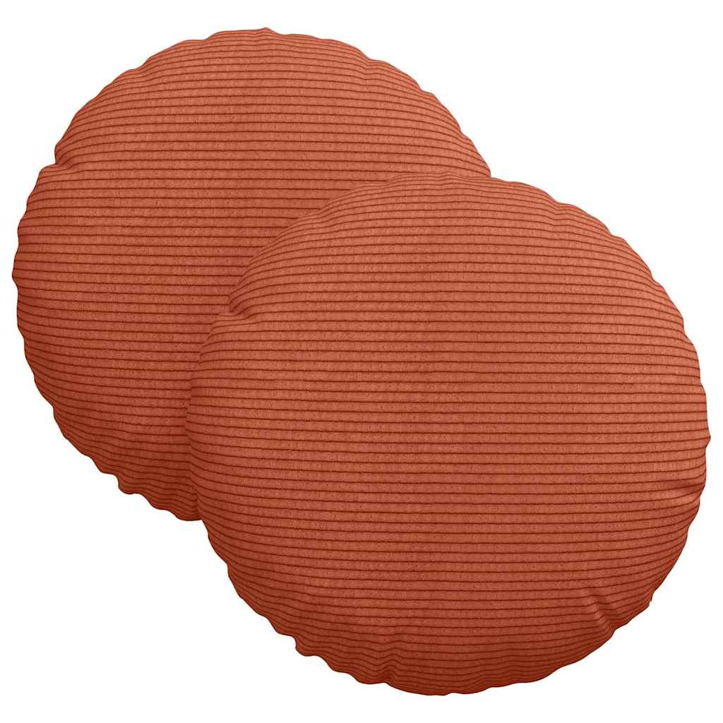 Cuscini per Seduta 2 pcs Rosso Arancio Ø30 x 13 cm | homemem39