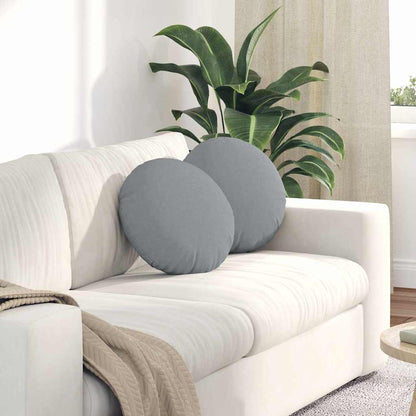 Cuscini per Seduta 2 pcs Grigio chiaro Ø40 x 13 cm Tessuto | homemem39