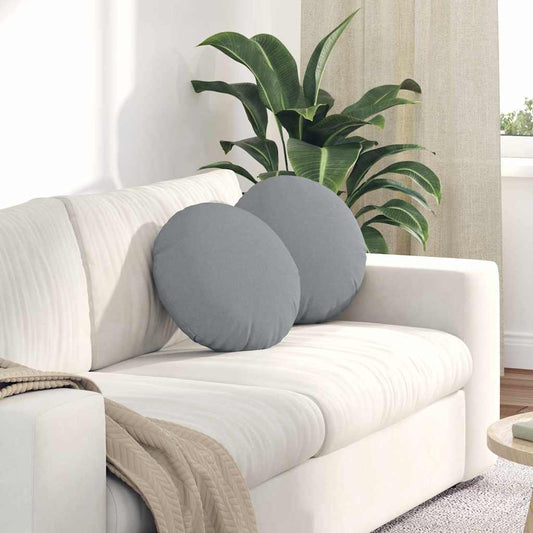 Cuscini per Seduta 2 pcs Grigio chiaro Ø40 x 13 cm Tessuto | homemem39