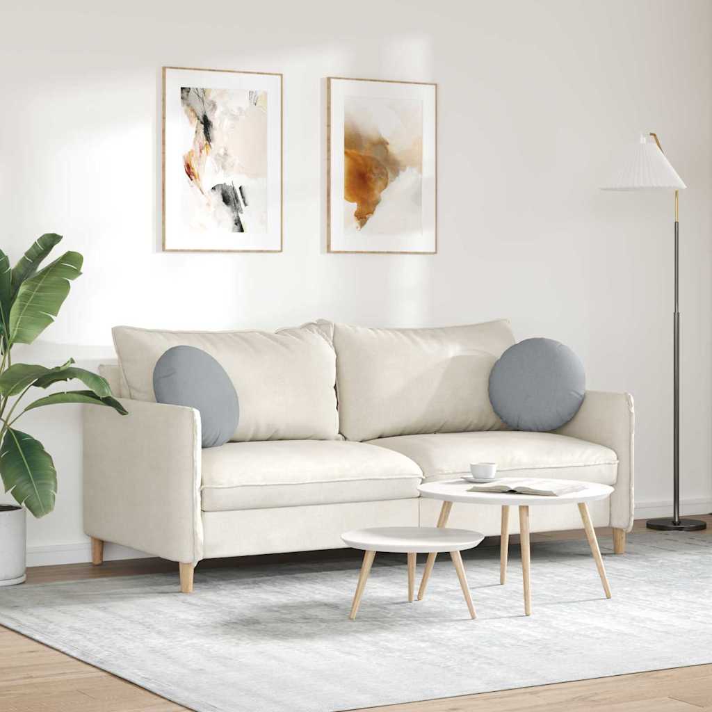 Cuscini per Seduta 2 pcs Grigio chiaro Ø40 x 13 cm Tessuto | homemem39