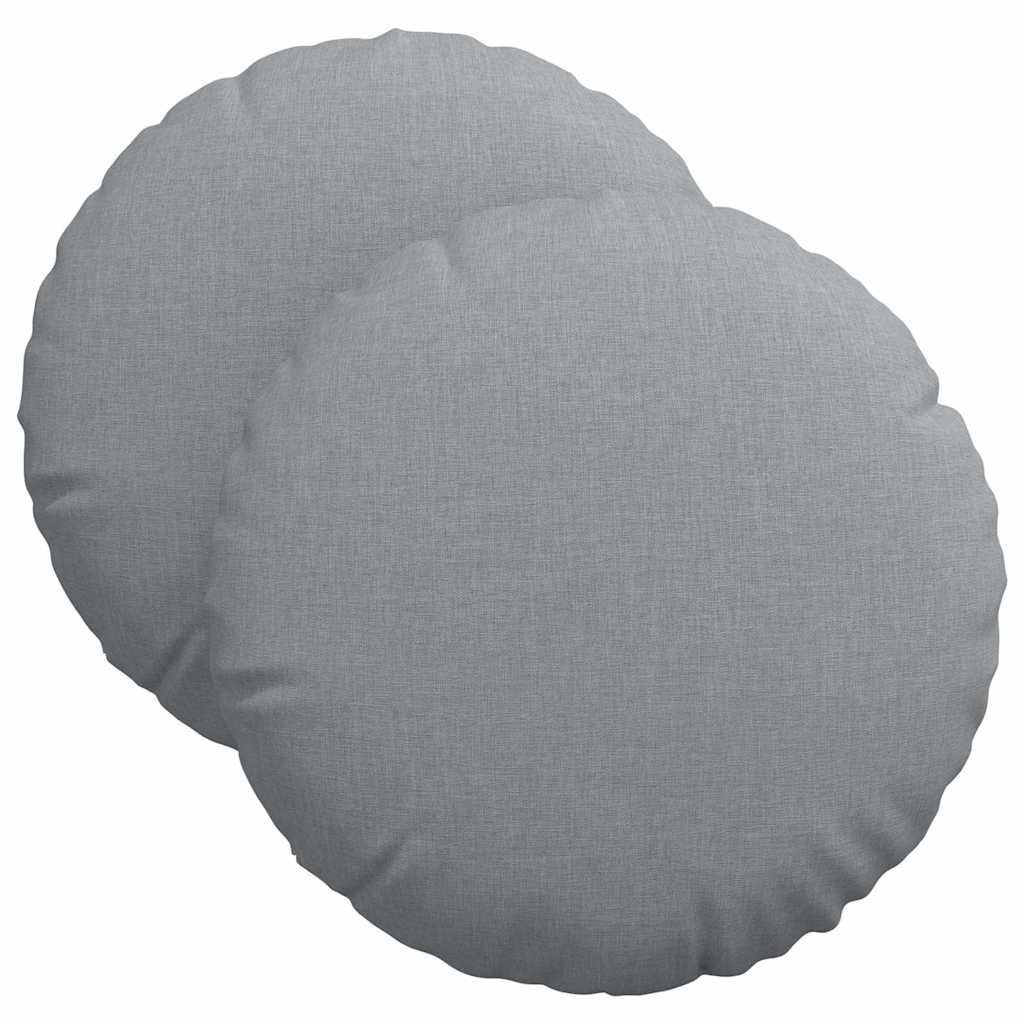Cuscini per Seduta 2 pcs Grigio chiaro Ø40 x 13 cm Tessuto | homemem39