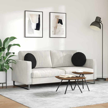 Cuscini per Seduta 2 pcs Nero Ø40 x 13 cm Tessuto | homemem39
